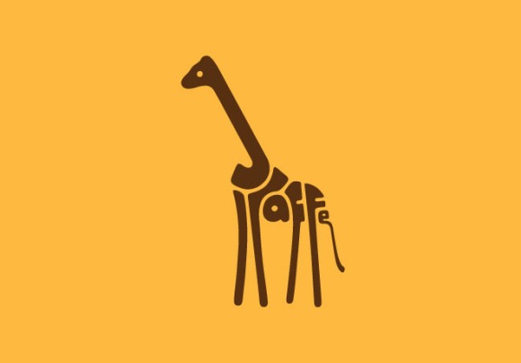 6-giraffe-typography-design